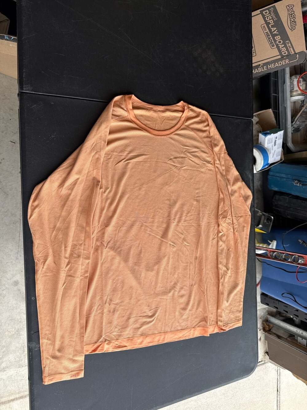 Lululemon Metal Vent Tech Long Sleeve Shirt Orange Stripe Orange Size XL